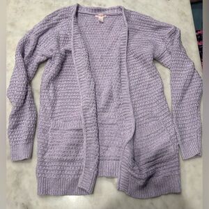 Lavender Knit Girl’s Cardigan Sweater